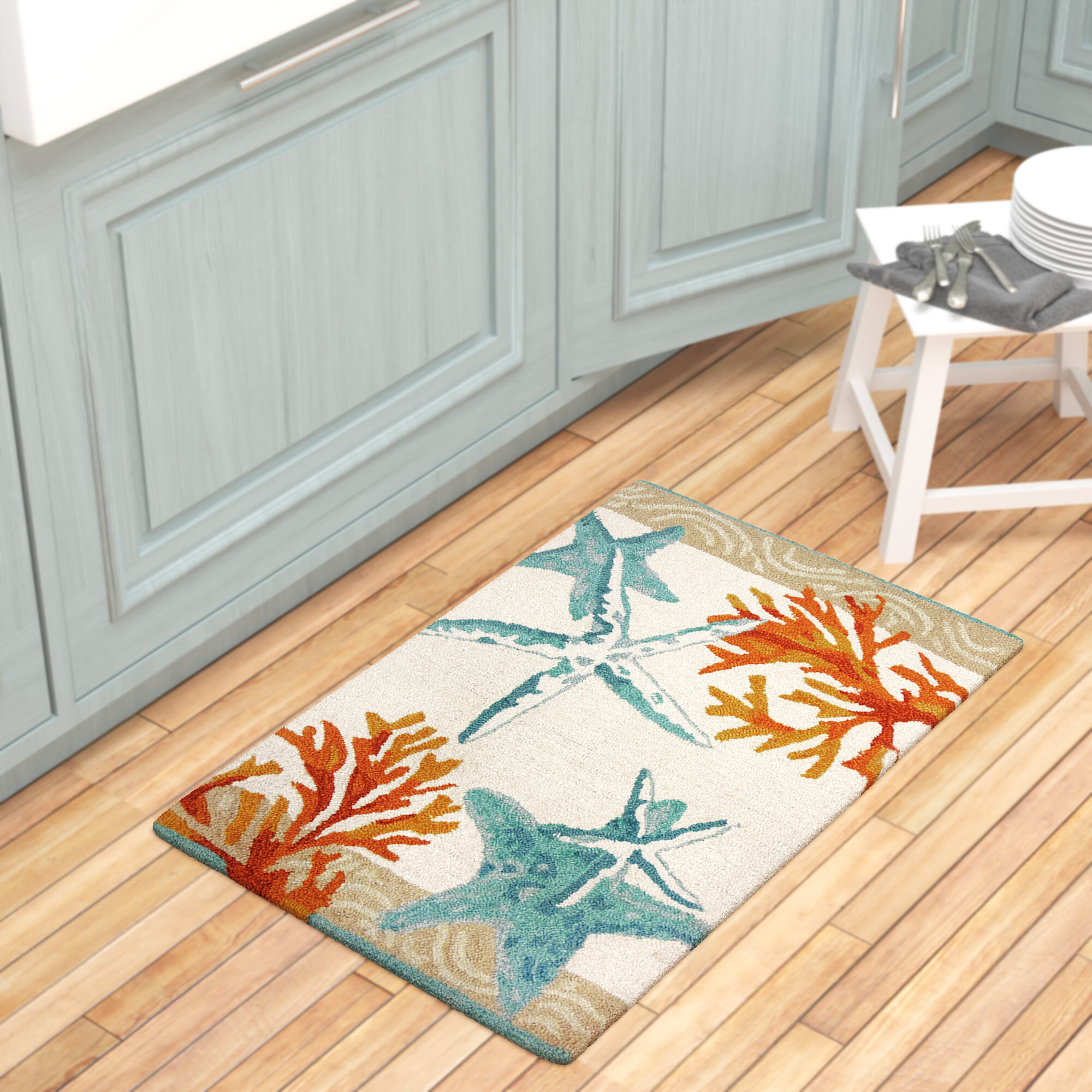 Seashells Hand Hooked Area Rugs