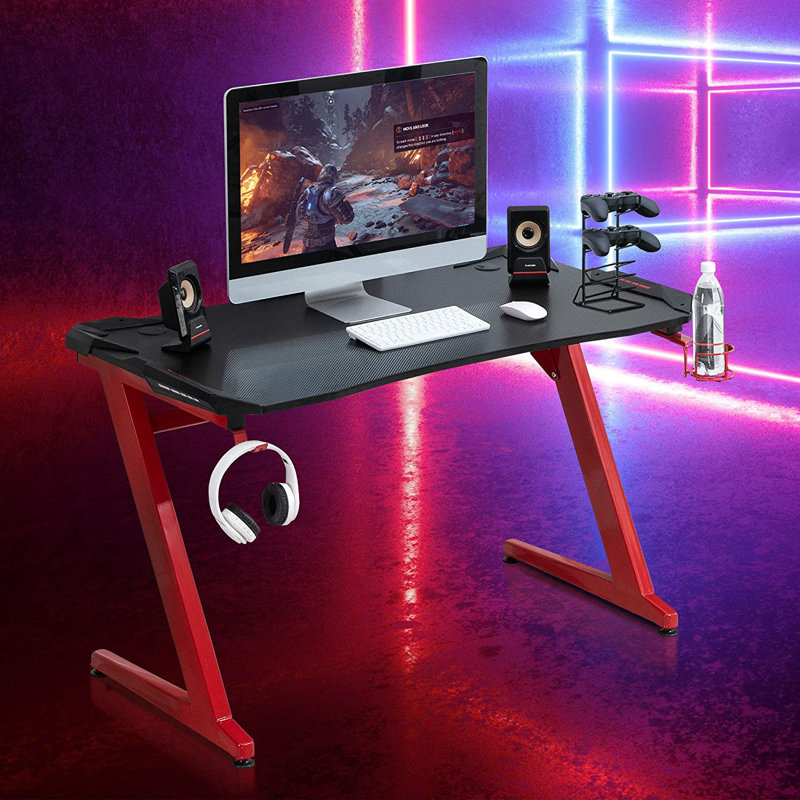 Klara Computer Desk, 96cm H x 122cm W x 66cm D , Red