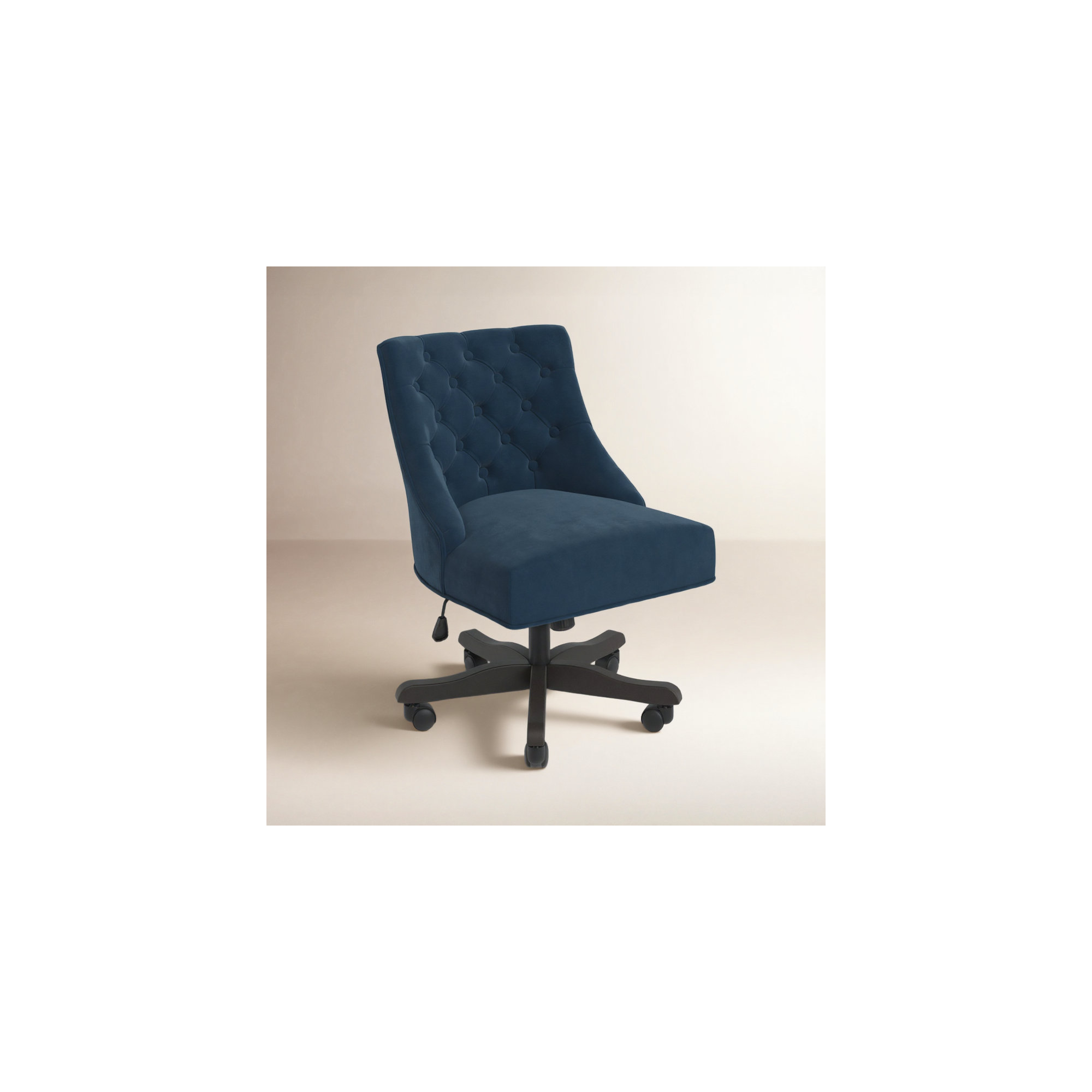 Swivel Office Chair, Navy Velvet