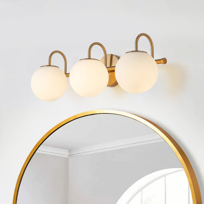Éclairage pour meuble-lavabo Kaynen, Trois lumières, Doré