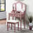 Rose Gold Wood Vanity, Thickly Padded Stool Chair And Abundant Makeup Space Finish Wooden Vanity By , With Ample Storage Upholstered Bench-596310239