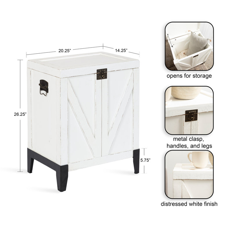 Enora Solid Wood End Table with Storage