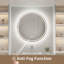 Miroir rond à DEL 3 couleurs et luminosité réglable avec antibuée-798231799