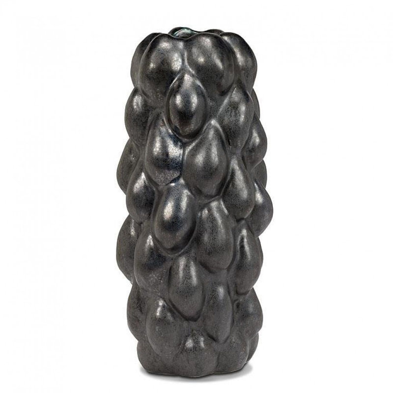 Matte Black Small Knobby Vase, 13.5" H x 5.5" W x 5.5" D