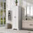 Storage Cabinet With Two Doors For Bathroom, Office, Adjustable Shelf, MDF Board, White-1766681994