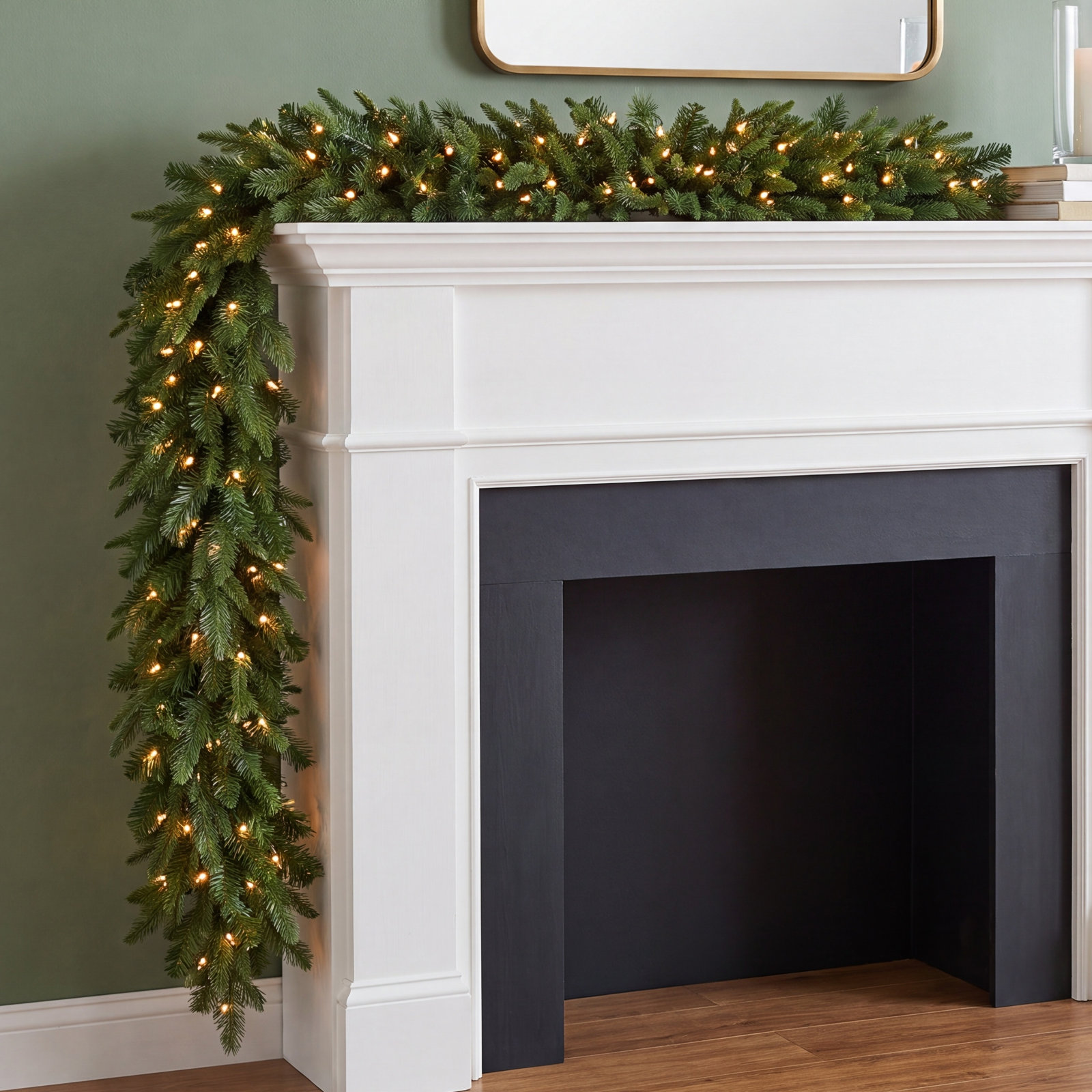108" Pre-Lit Pine Christmas Garland