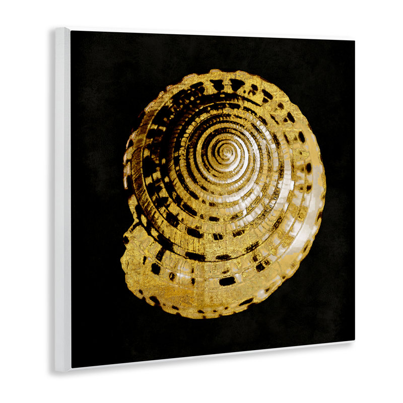 Art mural coquillage en spirale dorée par Caroline Kelly