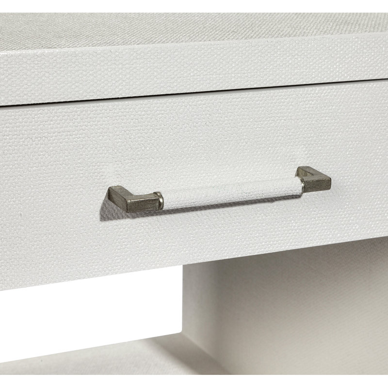 Taylor 2 - Drawer Nightstand, Natural White/Champagne Silver, 26" H x 18" W x 18" D