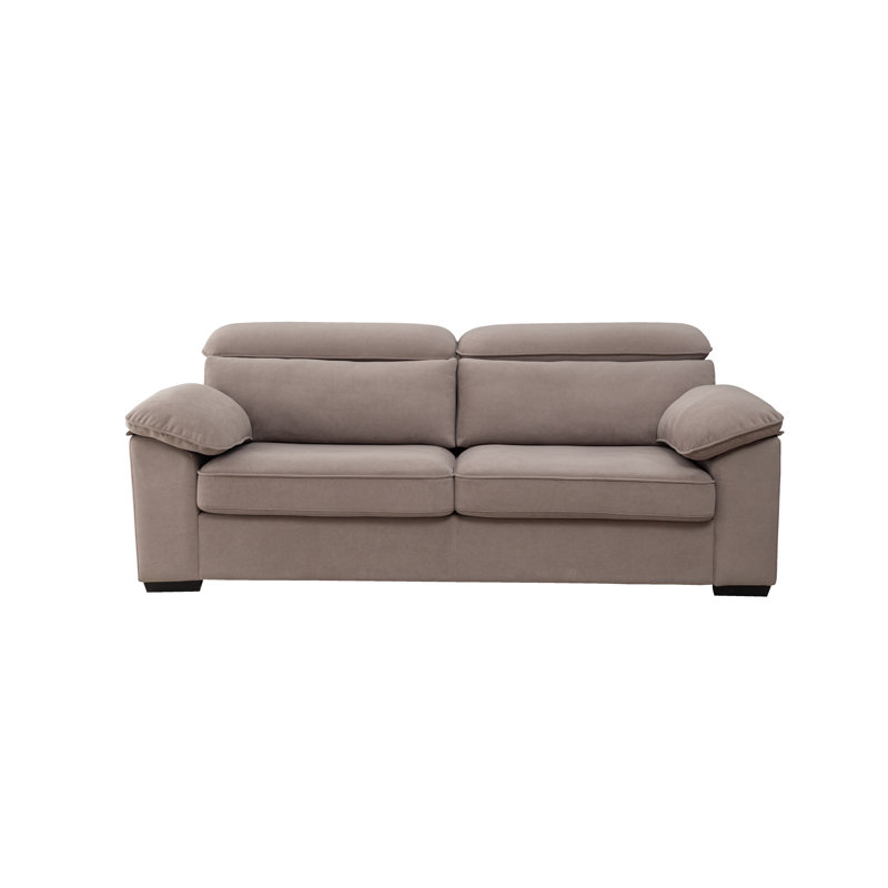 Saahirah Modern Faux Leather Sofa Bed - Convertible Pull-Out Sleeper Couch with Memory Foam Mattress, Compact Design for Small Spaces