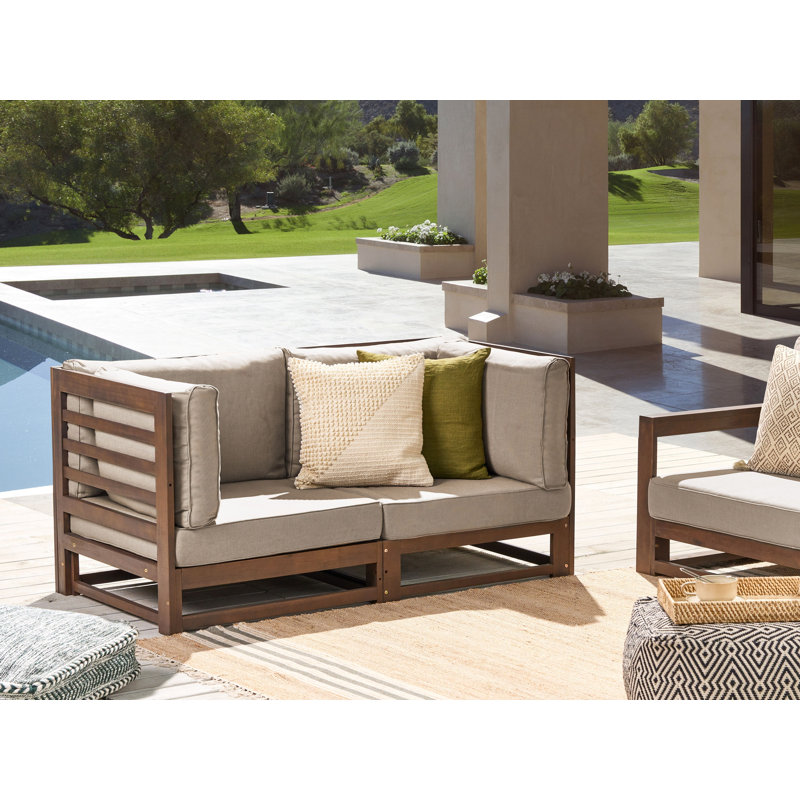 Kegan 150cm Wide Loveseat with Cushions, Dark Brown