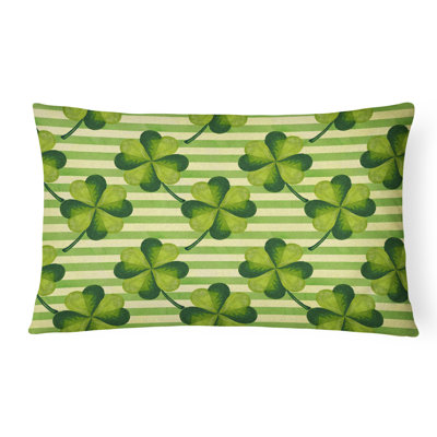  Coussin décoratif intérieur / extérieur Watercolor Shamrock Stripes