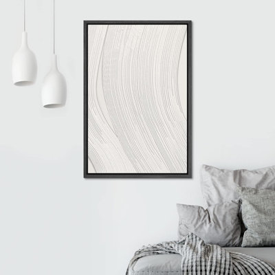 Geometric Line " Grey & White Paint Stroke Collage Abstract Shapes Minimalism Contemporary Nordic Wall Decor "