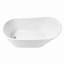 Baignoire autoportante de 60 po en acrylique, baignoire autoportante avec drain chromé Toe-Tap et trop-plein rainuré classique, certifié Cupc, blanc brillant