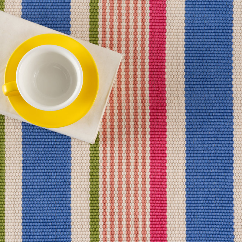 Festival Stripe Multi Handwoven Indoor/Outdoor Rug, Rectangle 9'6" x 13'6"