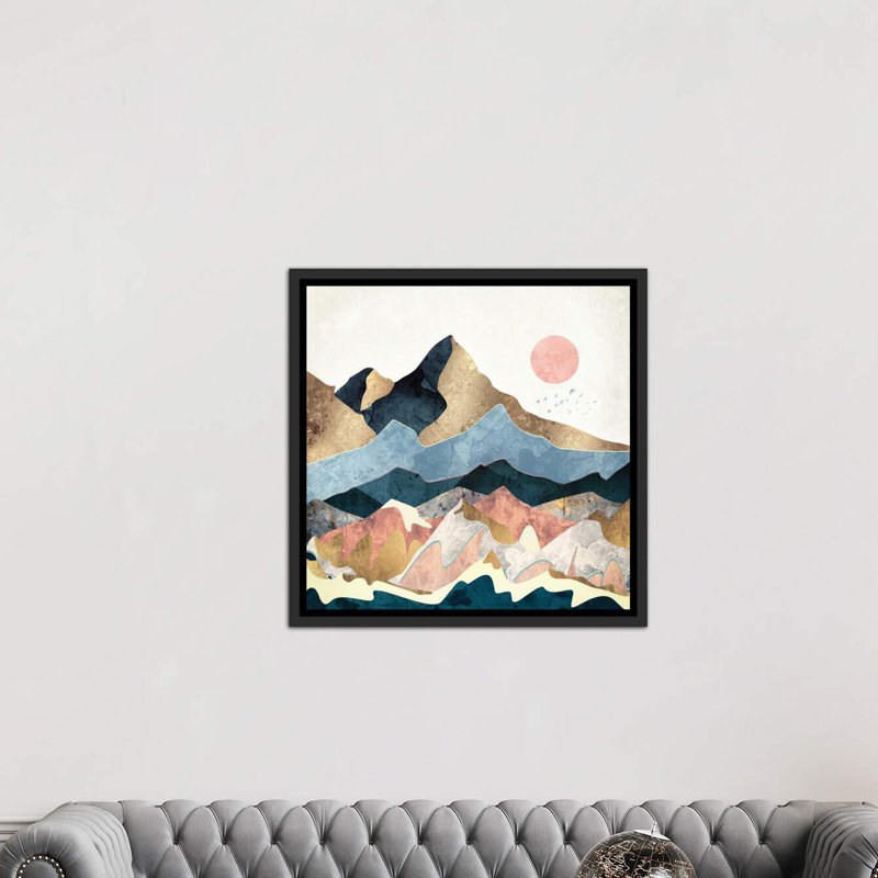« golden peaks » par spacefrog designs-impression, Toile avec cadre noir, H 26 po x l 26 po x P 1,5 po