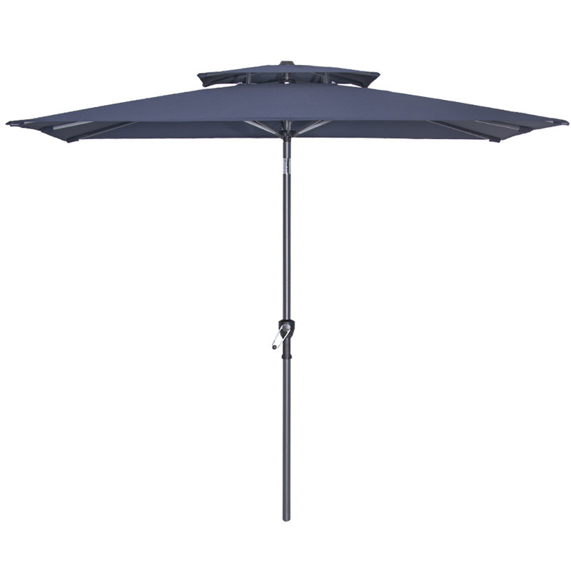 Parasol de marché rectangulaire 10 pi sans base lestée Delray, Bleu marine