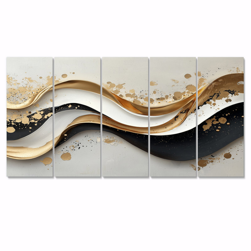 Art moderne abstrait sur toile, H 28 po x l 60 po, 5