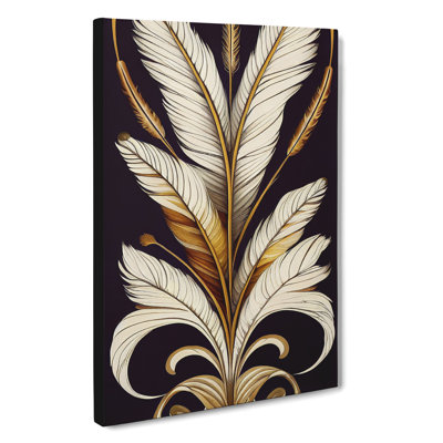 Art Deco Feather No.5 - Wrapped Canvas