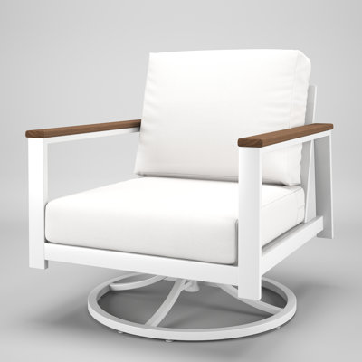 Chaise berçante d'extérieur en métal avec coussin Sunbrella Townsend