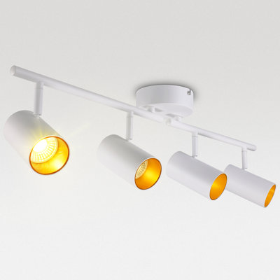 4-Lights LED Ceiling Track Lighting Kit Dimmable Rotatable Light Head