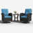Coussin bleu / cadre noir