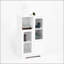 Armoire en bois avec 2 portes en verre et 2 espaces de rangement, salle de bain du salon-692363504