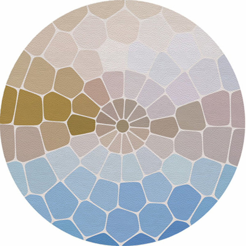 Mosaico Vegan Leather Round Pebble Placemat, Mykonos