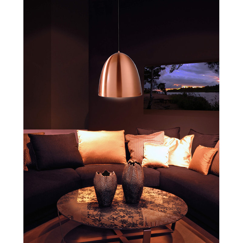 Bell 1-Light Bell Pendant, Copper, Copper