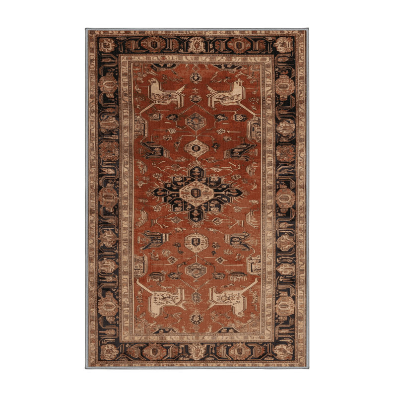 Tapis brun lavable à la machine, Rectangle 2 pi x 3 pi