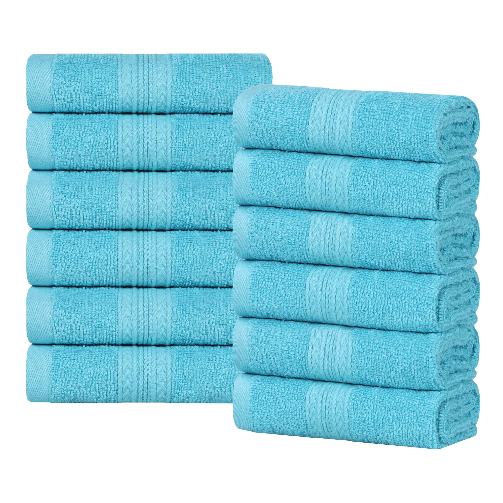 Simba Eco-Friendly Sustainable Cotton Washcloth Towel, Turquoise