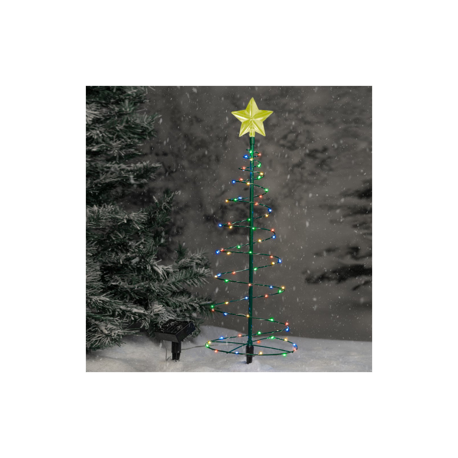 2ft Solar Powered LED Spiral Christmas Tree, Multicolor