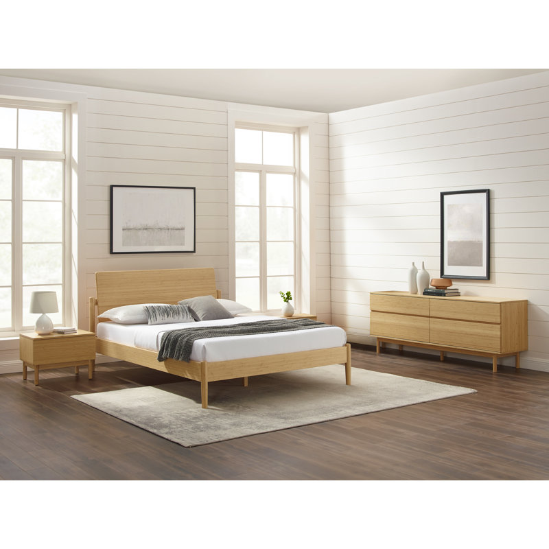 Solid Wood Piece Bedroom Set, King, Wheat