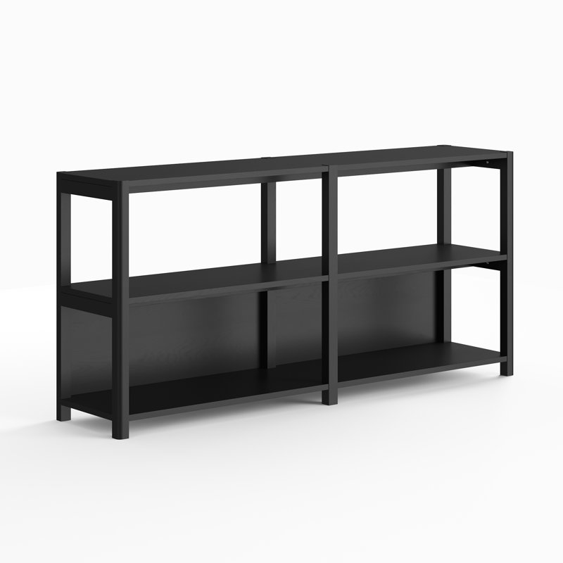 Bibliothèque standard en bois massif H 33 po x l 70 po Versa, Noir