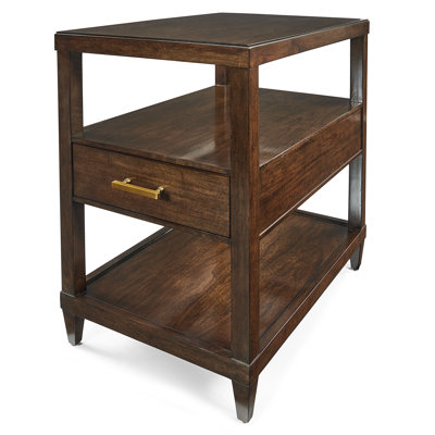Solid Wood End Table with Storage