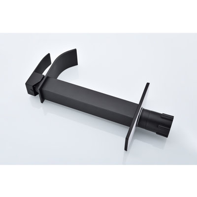 Matte Black Bathroom Sink Faucet With Waterfall Spout And Simple Single Handle Operation, Made Of Strong Stainless Steel Discharge Effect, For Convenient Use