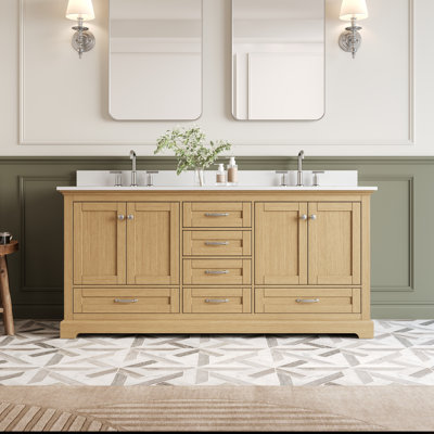 Meuble-lavabo autoportant avec comptoir et lavabo en marbre de culture