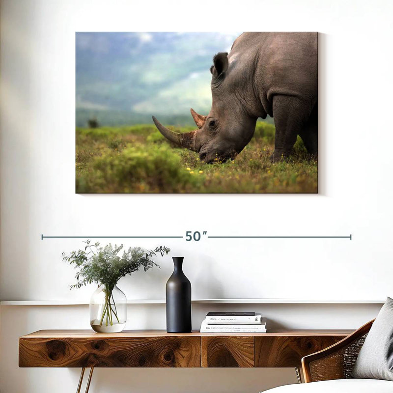 Rhinocéros en voie de disparition Brampt, H 26 po x l 39 po