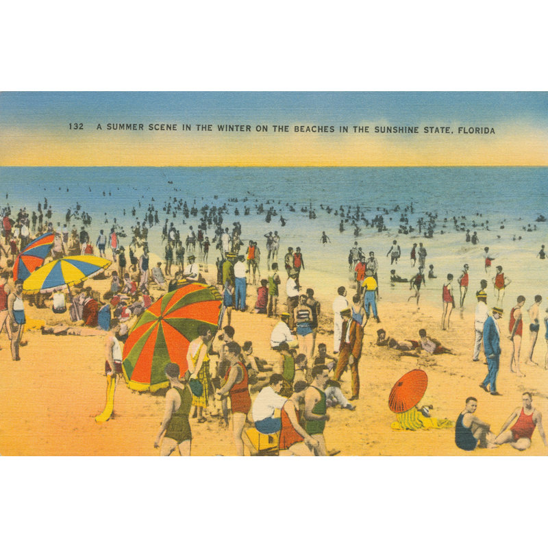 Plage carte postale IV, H 20 po x l 20 po x P 1,25 po