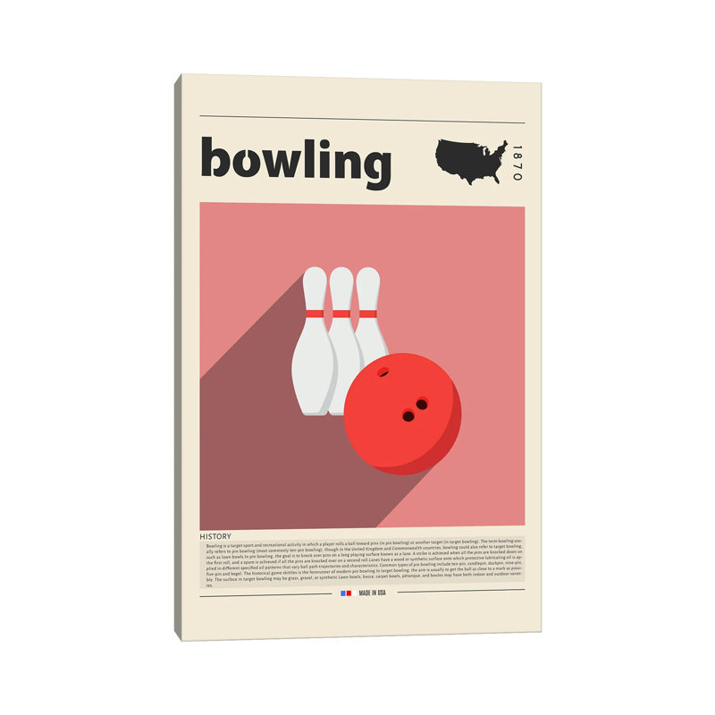 Bowling by GastroWorld - No Frame Gallery-Wrapped Canvas Giclée on Canvas, 66.04 cm H x 45.72 cm W