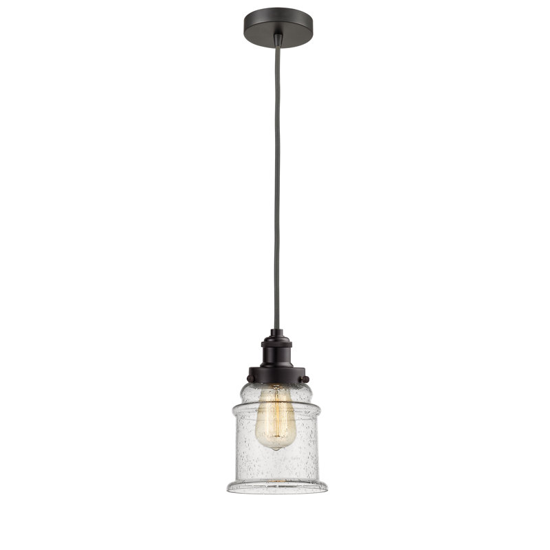 Waterville 1 - Light Single Pendant, Oil Rubbed Bronze/Gray