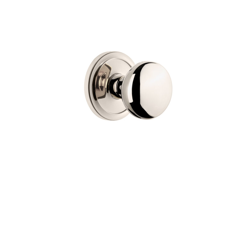 Bouton d'intimité avec rosette Grandeur Circulaire, Nickel poli, 2 3/4"