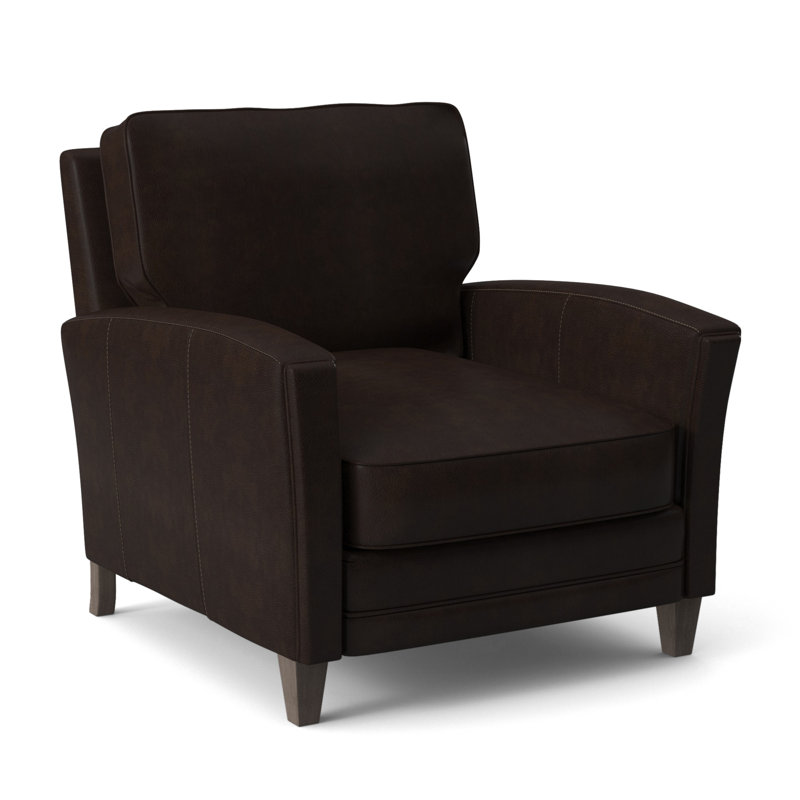 Zion Armchair, Stone, Anilina Cacao Genuine Leather