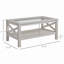 Table basse traditionnelle Espinet avec structure en bois, plateau en verre trempé et tablette de rangement-1424505430