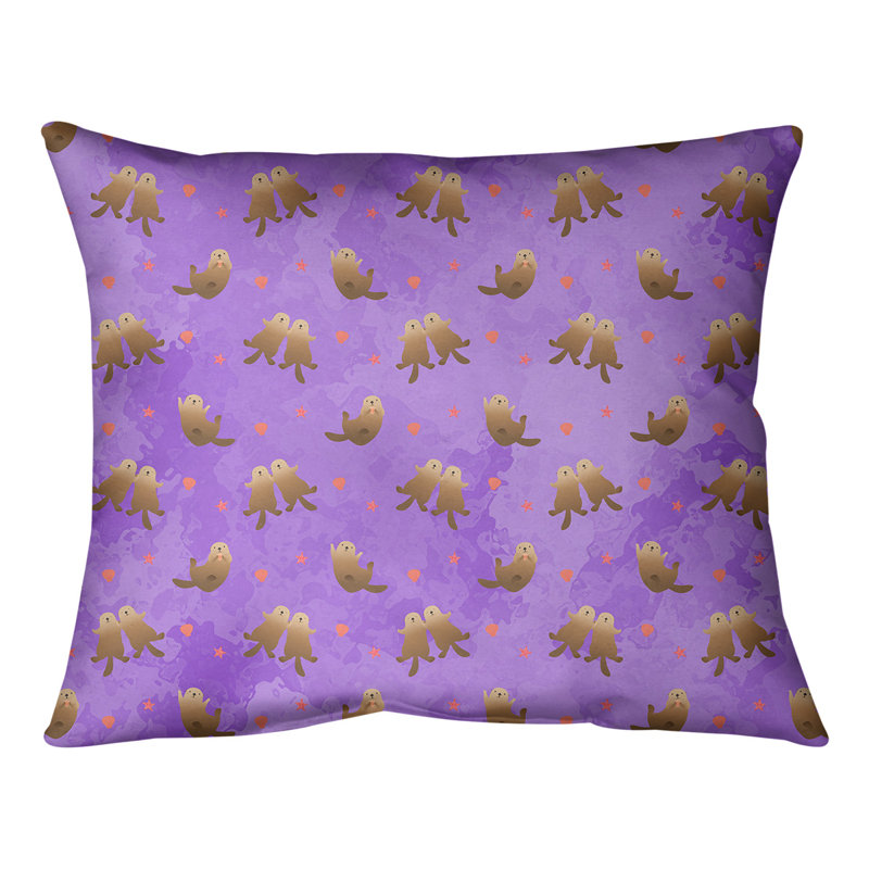 Housse de coussin carrée/insert, H 16 po x l 16 po, Mauve foncé / rose / brun, Duvet synthétique