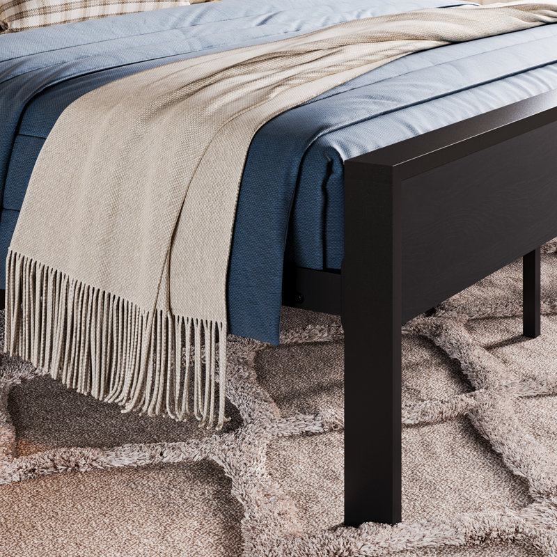 Keldyn Unfinished Platform Storage Bed, Black Oak, Full