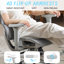 Chaise de bureau ergonomique en filet avec soutien lombaire 3D, accoudoirs 4D et appui-tête 3D