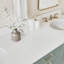 Meuble-lavabo double 72 po ARIEL Moille en vert rétro, avec comptoir blanc à quartz 1,5 Carrara, lavabo ovale-2008990286-2005902854