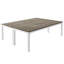 Bureau d'ordinateur extra long 78,7 po pour 2 personnes, double poste de travail pour le bureau à domicile, bureau collaboratif moderne avec pieds en acier robuste, finition chêne et blanc
