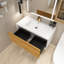 36 po X P 19 po P x 16 po Meuble-lavabo mural simple H en chêne avec plateau blanc uni