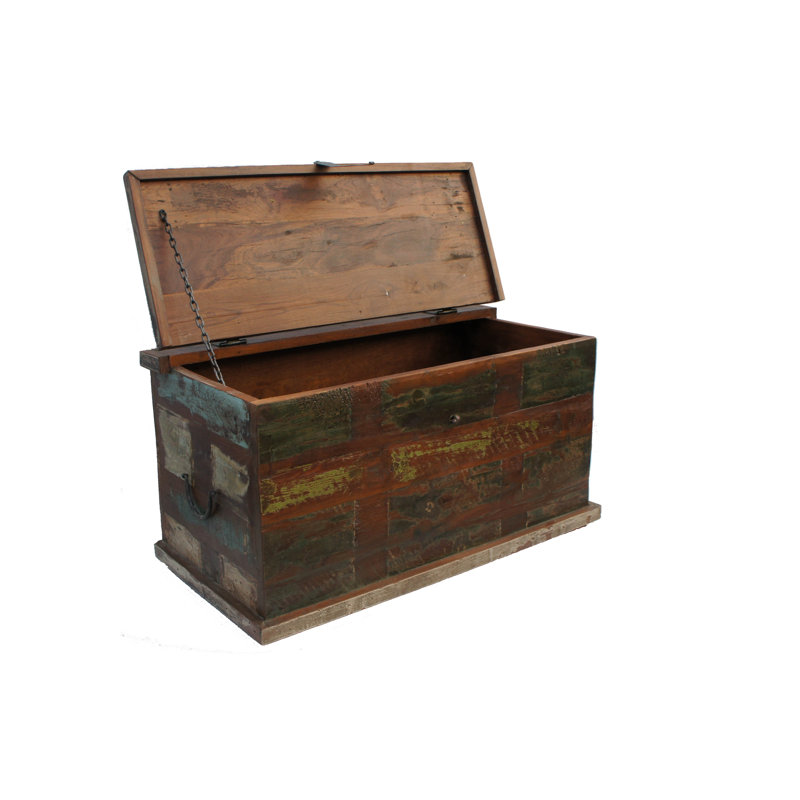 Senecaville Solid Wood Block Coffee Table with Storage